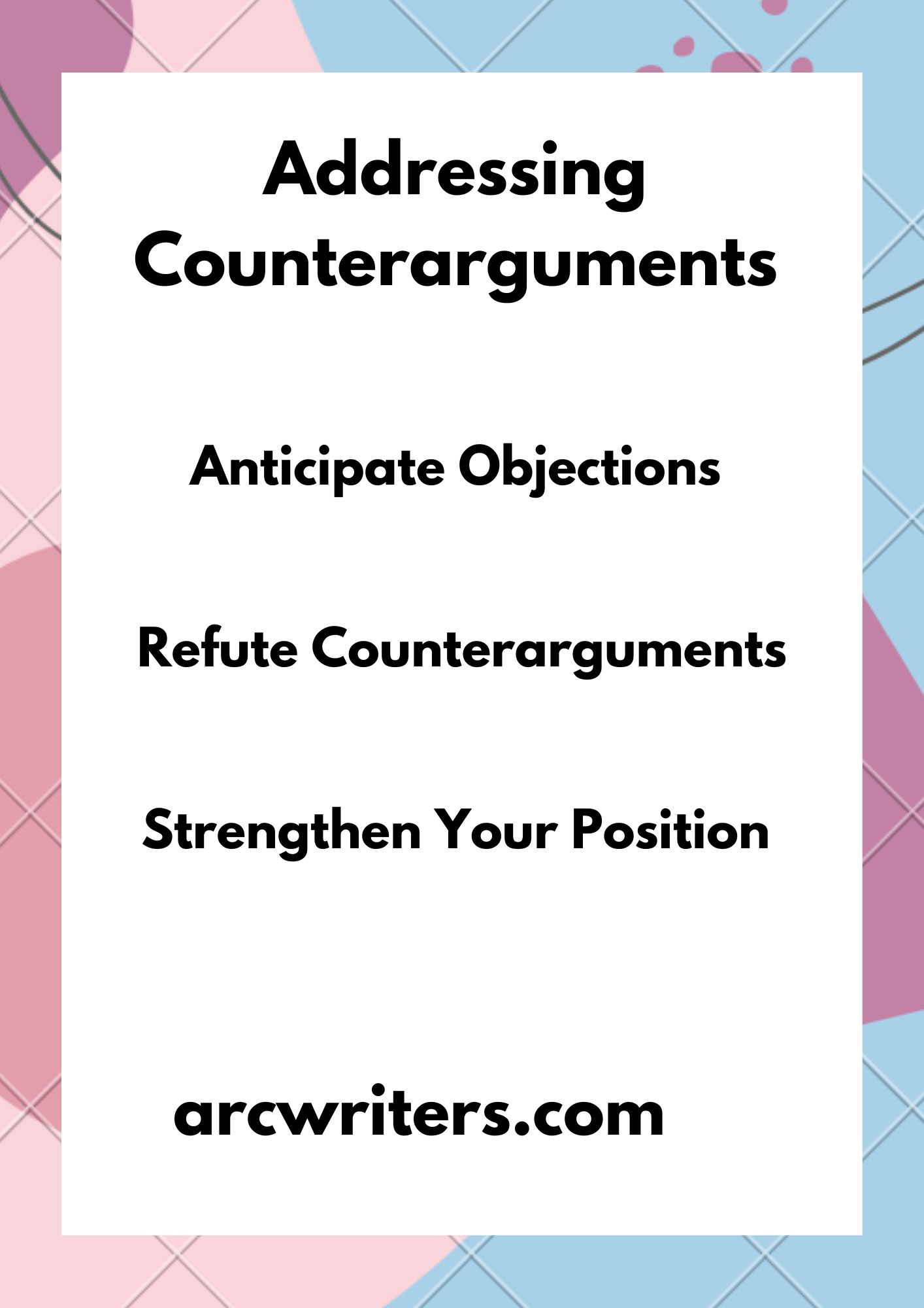 Addressing Counterarguments